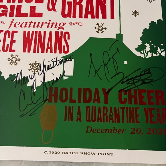 Autographed Hatch Poster Vince Gil, Amy Grant, Cece Winans Christmas at Home ‘20 - Picture 2 of 7